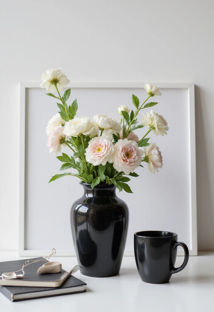 25 Black Ceramic Vase Home Decor Ideas That Look Effortlessly Chic 19 25 Black Ceramic Vase Home Decor Ideas That Look Effortlessly Chic - 11. Modern Office Style