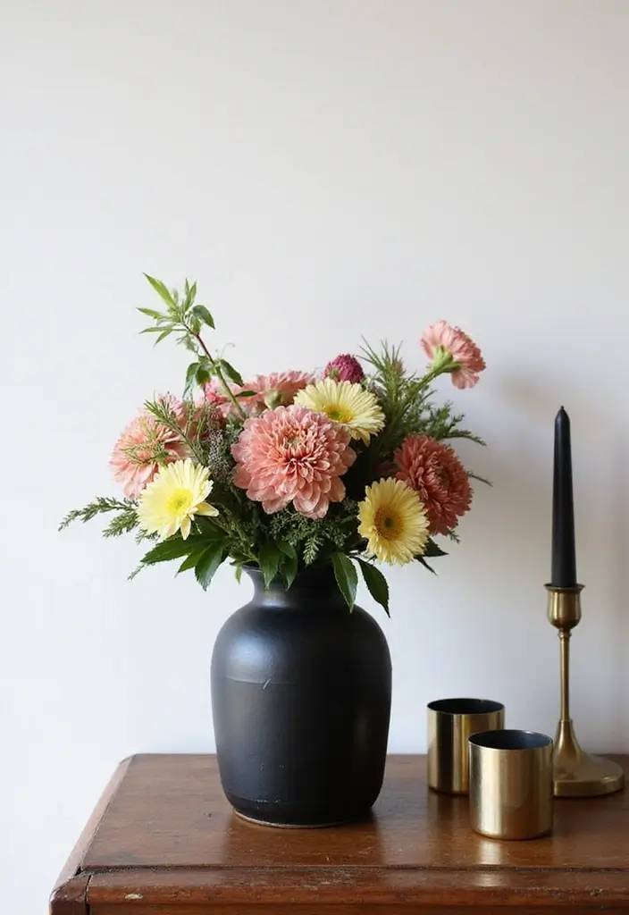 25 Black Ceramic Vase Home Decor Ideas That Look Effortlessly Chic 28 25 Black Ceramic Vase Home Decor Ideas That Look Effortlessly Chic - 14. Accent Tables