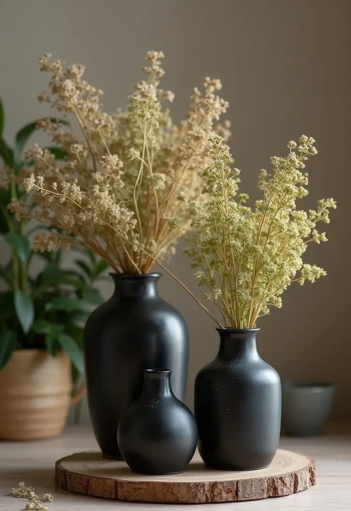 25 Black Ceramic Vase Home Decor Ideas That Look Effortlessly Chic 41 25 Black Ceramic Vase Home Decor Ideas That Look Effortlessly Chic - 25. Eco-Friendly Touch