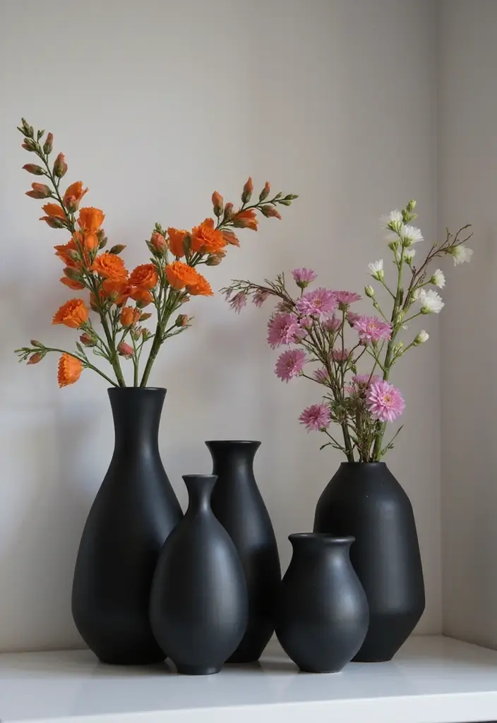 25 Black Ceramic Vase Home Decor Ideas That Look Effortlessly Chic 17 25 Black Ceramic Vase Home Decor Ideas That Look Effortlessly Chic - 9. Geometric Shapes