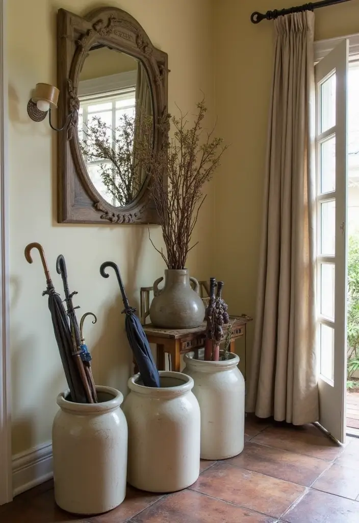25 Ceramic Crock Decor Ideas With Rustic Farmhouse Flair 30 25 Ceramic Crock Decor Ideas With Rustic Farmhouse Flair - 14. Farmhouse Styled Entryway