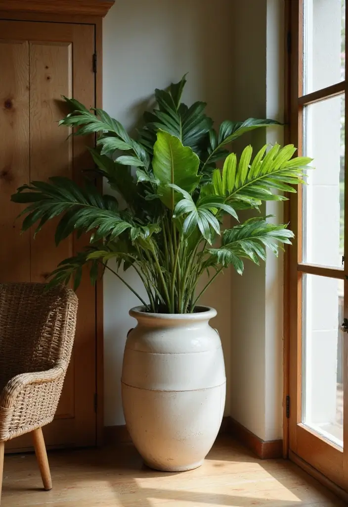 25 Ceramic Crock Decor Ideas With Rustic Farmhouse Flair 2 25 Ceramic Crock Decor Ideas With Rustic Farmhouse Flair - 2. Statement Floor Planter
