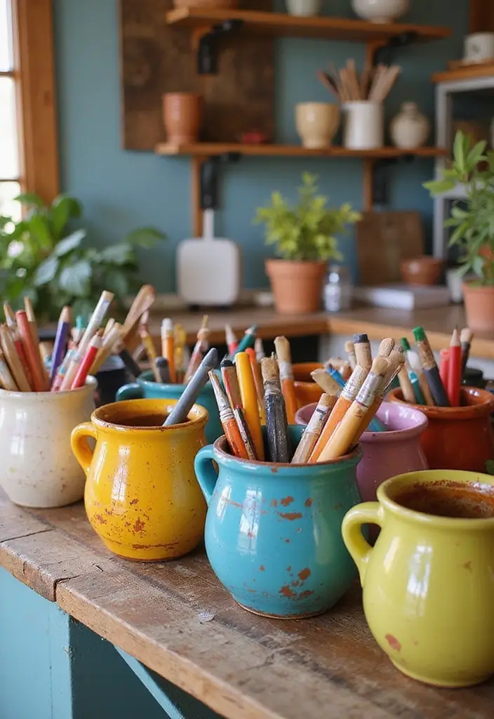 25 Ceramic Crock Decor Ideas With Rustic Farmhouse Flair 47 25 Ceramic Crock Decor Ideas With Rustic Farmhouse Flair - 23. Children's Craft Station