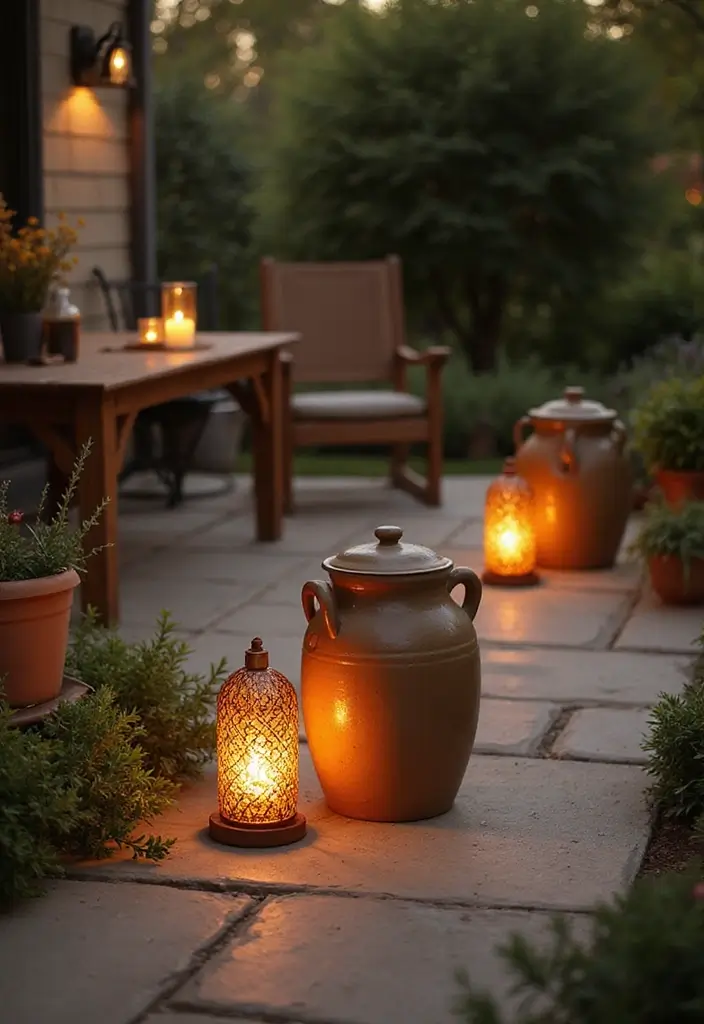 25 Ceramic Crock Decor Ideas With Rustic Farmhouse Flair 48 25 Ceramic Crock Decor Ideas With Rustic Farmhouse Flair - 24. Outdoor Lighting Decor
