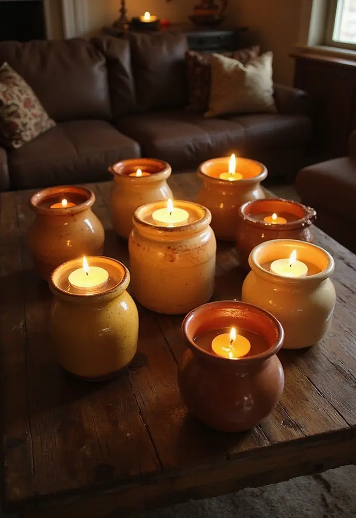 25 Ceramic Crock Decor Ideas With Rustic Farmhouse Flair 21 25 Ceramic Crock Decor Ideas With Rustic Farmhouse Flair - 9. Rustic Candle Holders