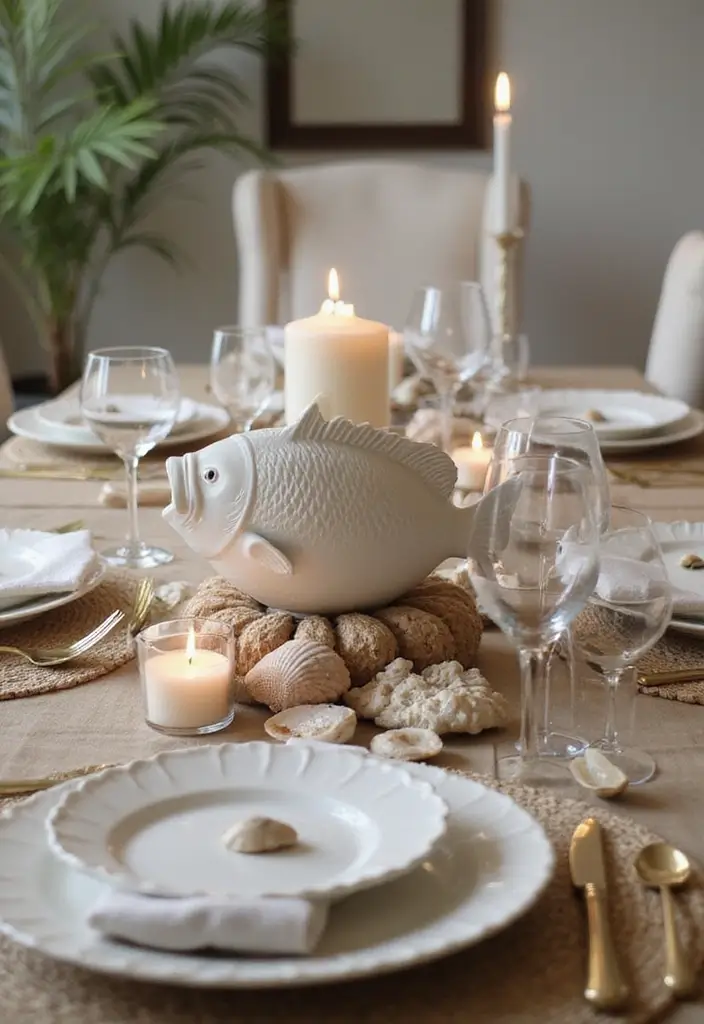 25 Ceramic Fish Home Decor Inspirations For Ocean Lovers 6 25 Ceramic Fish Home Decor Inspirations For Ocean Lovers - 2. Charming Table Centerpiece