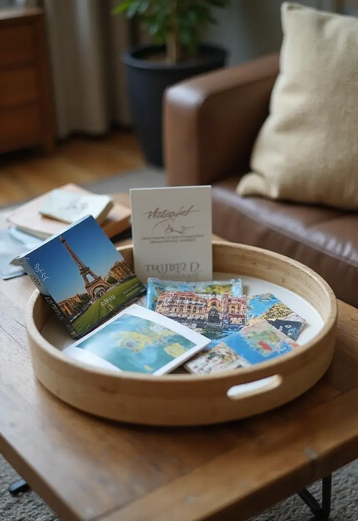 25 Ceramic Tray Decor Ideas That Blend Beauty And Function 40 25 Ceramic Tray Decor Ideas That Blend Beauty And Function - 16. Travel Memories Display