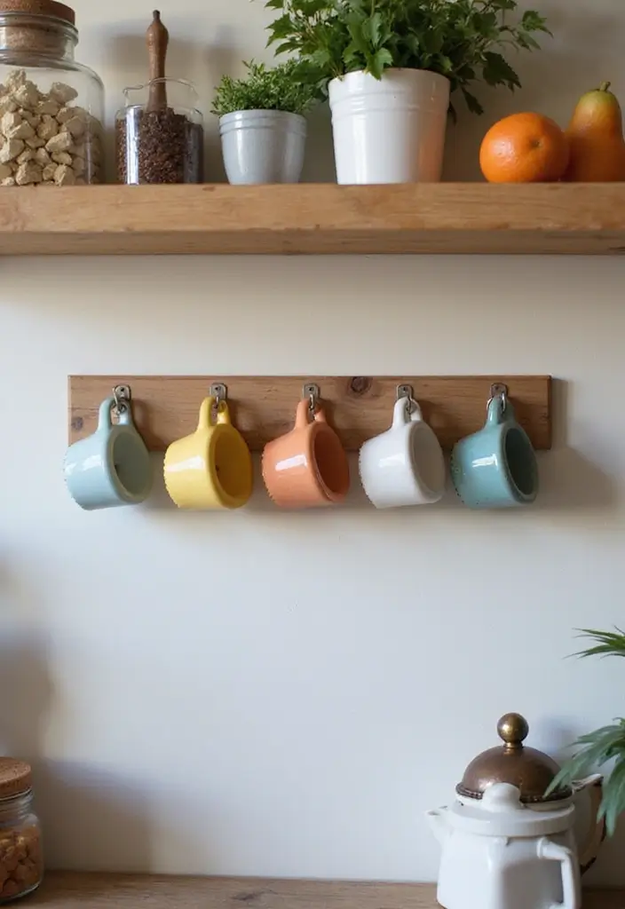 25 Creative Ceramic Mug Decor Ideas For Kitchen Displays 35 25 Creative Ceramic Mug Decor Ideas For Kitchen Displays - 11. Creative Cup Hooks