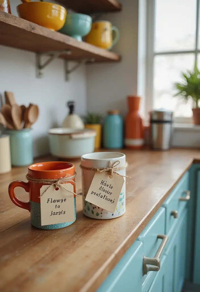 25 Creative Ceramic Mug Decor Ideas For Kitchen Displays 44 25 Creative Ceramic Mug Decor Ideas For Kitchen Displays - 14. Creative Mug Labels