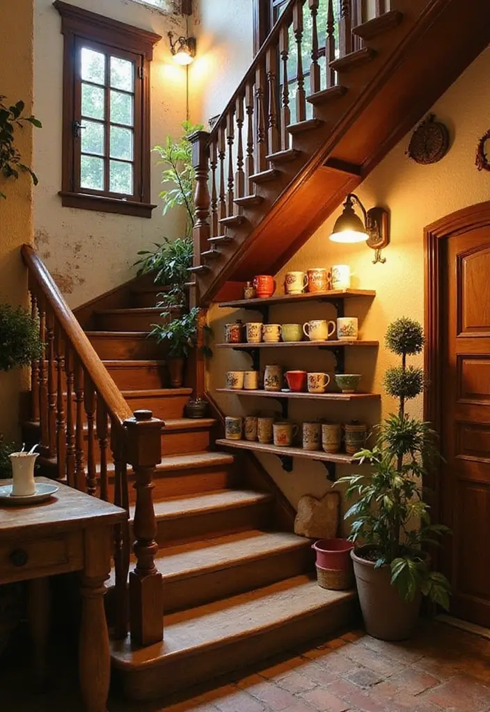 25 Creative Ceramic Mug Decor Ideas For Kitchen Displays 48 25 Creative Ceramic Mug Decor Ideas For Kitchen Displays - 18. Mug Staircase Display