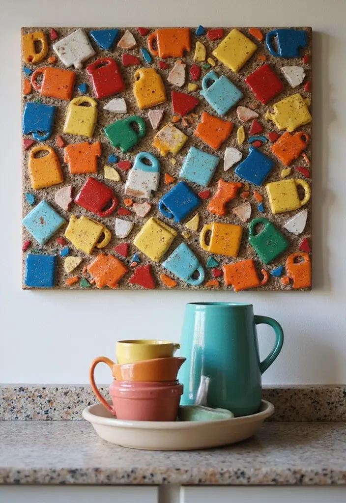 25 Creative Ceramic Mug Decor Ideas For Kitchen Displays 50 25 Creative Ceramic Mug Decor Ideas For Kitchen Displays - 20. Mug Mosaic Art