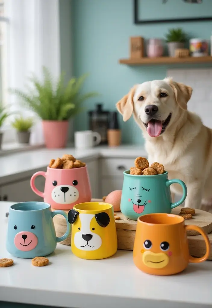 25 Creative Ceramic Mug Decor Ideas For Kitchen Displays 59 25 Creative Ceramic Mug Decor Ideas For Kitchen Displays - 23. Mug Pet Treat Containers