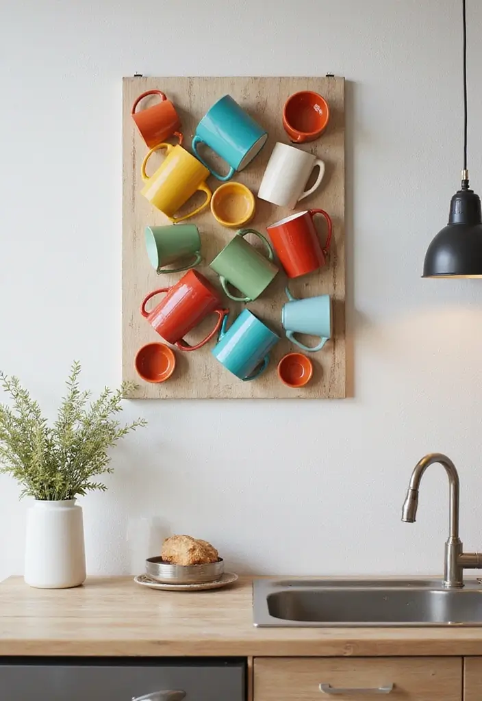 25 Creative Ceramic Mug Decor Ideas For Kitchen Displays 65 25 Creative Ceramic Mug Decor Ideas For Kitchen Displays - 25. Mug Wall Art