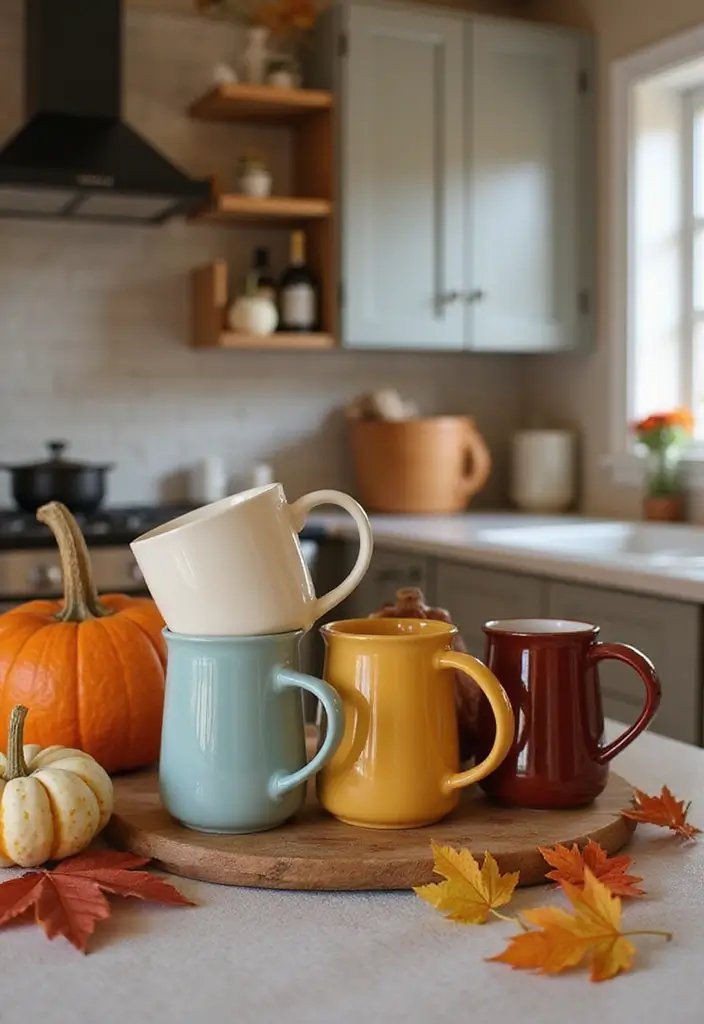 25 Creative Ceramic Mug Decor Ideas For Kitchen Displays 15 25 Creative Ceramic Mug Decor Ideas For Kitchen Displays - 5. Seasonal Displays