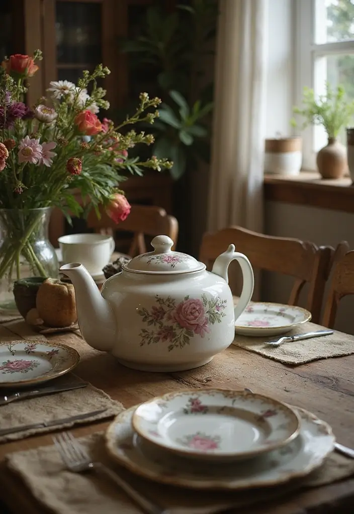 25 Home Decor Ideas With Ceramic Teapots For Vintage Vibes 1 25 Home Decor Ideas With Ceramic Teapots For Vintage Vibes - 1. Teapot Centerpieces