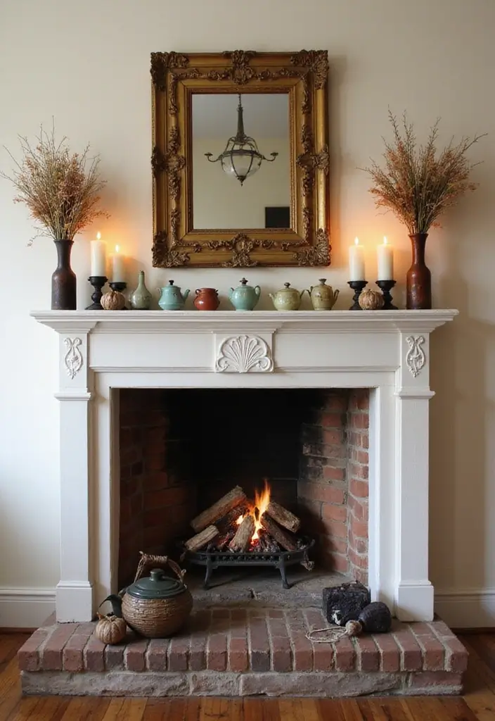 25 Home Decor Ideas With Ceramic Teapots For Vintage Vibes 35 25 Home Decor Ideas With Ceramic Teapots For Vintage Vibes - 11. Teapot Fireplace Mantel Decor