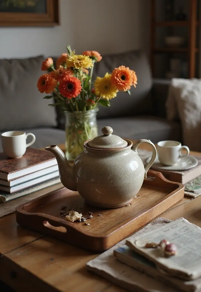 25 Home Decor Ideas With Ceramic Teapots For Vintage Vibes 36 25 Home Decor Ideas With Ceramic Teapots For Vintage Vibes - 12. Teapot-Themed Coffee Table Displays
