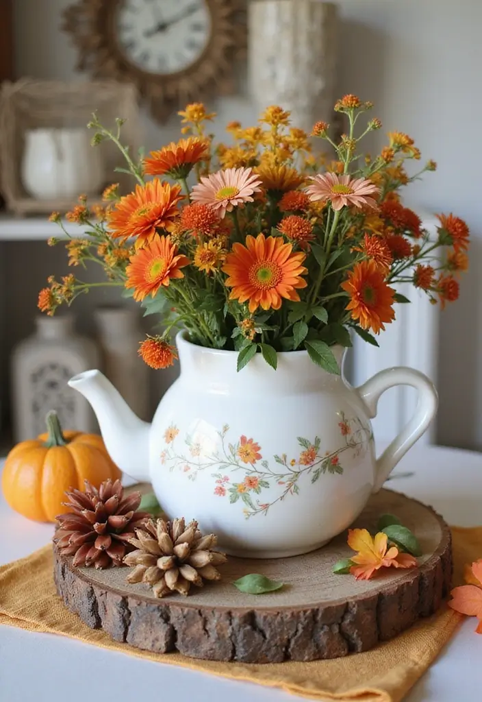25 Home Decor Ideas With Ceramic Teapots For Vintage Vibes 47 25 Home Decor Ideas With Ceramic Teapots For Vintage Vibes - 17. Teapot-Themed Seasonal Decor
