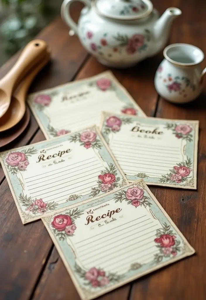 25 Home Decor Ideas With Ceramic Teapots For Vintage Vibes 50 25 Home Decor Ideas With Ceramic Teapots For Vintage Vibes - 20. Teapot-Themed Recipe Cards