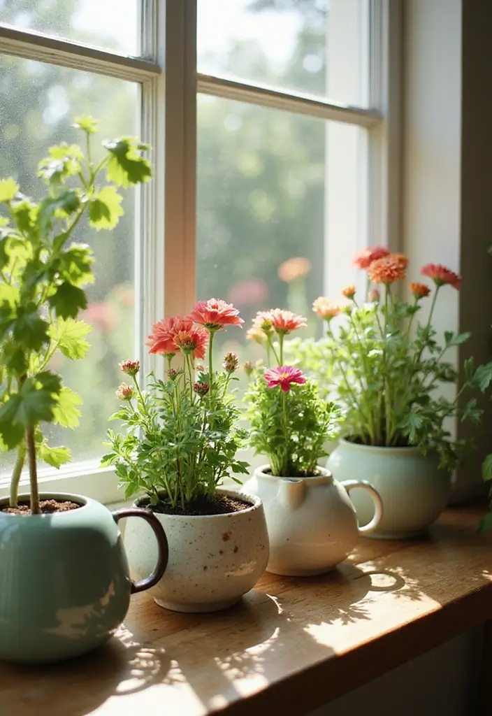 25 Home Decor Ideas With Ceramic Teapots For Vintage Vibes 7 25 Home Decor Ideas With Ceramic Teapots For Vintage Vibes - 3. Teapot Planters