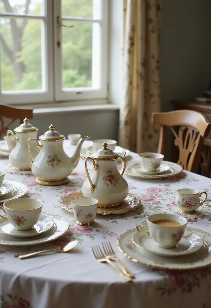 25 Home Decor Ideas With Ceramic Teapots For Vintage Vibes 30 25 Home Decor Ideas With Ceramic Teapots For Vintage Vibes - 8. Vintage Tea Party Table Settings