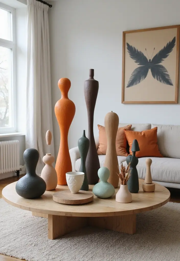 25 Mid-20th Century Ceramic Decor Ideas With Timeless Style 30 25 Mid-20th Century Ceramic Decor Ideas With Timeless Style - 12. Playful Abstract Sculptures