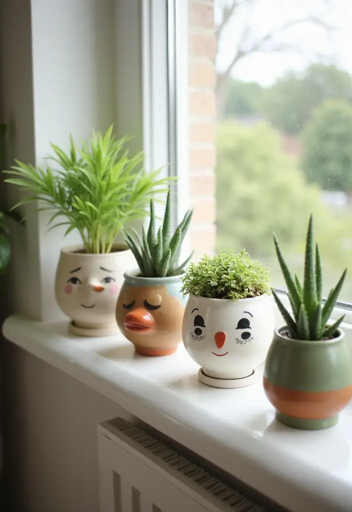 25 Mid-20th Century Ceramic Decor Ideas With Timeless Style 40 25 Mid-20th Century Ceramic Decor Ideas With Timeless Style - 16. Playful Planters with Faces