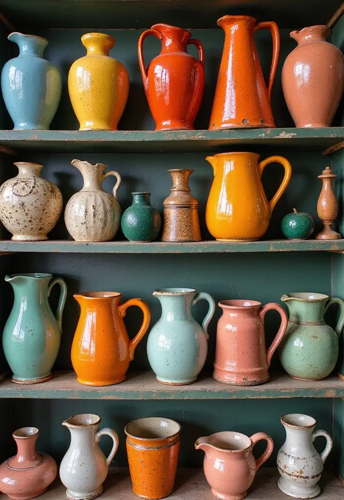 25 Mid-20th Century Ceramic Decor Ideas With Timeless Style 5 25 Mid-20th Century Ceramic Decor Ideas With Timeless Style - 3. Retro Glazed Jugs