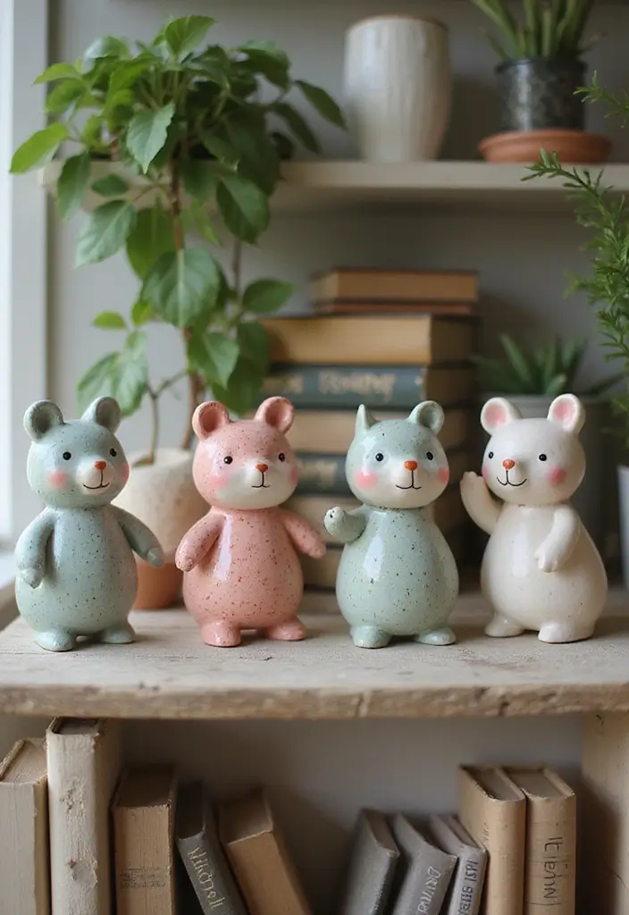 25 Mid-20th Century Ceramic Decor Ideas With Timeless Style 6 25 Mid-20th Century Ceramic Decor Ideas With Timeless Style - 4. Whimsical Animal Figurines