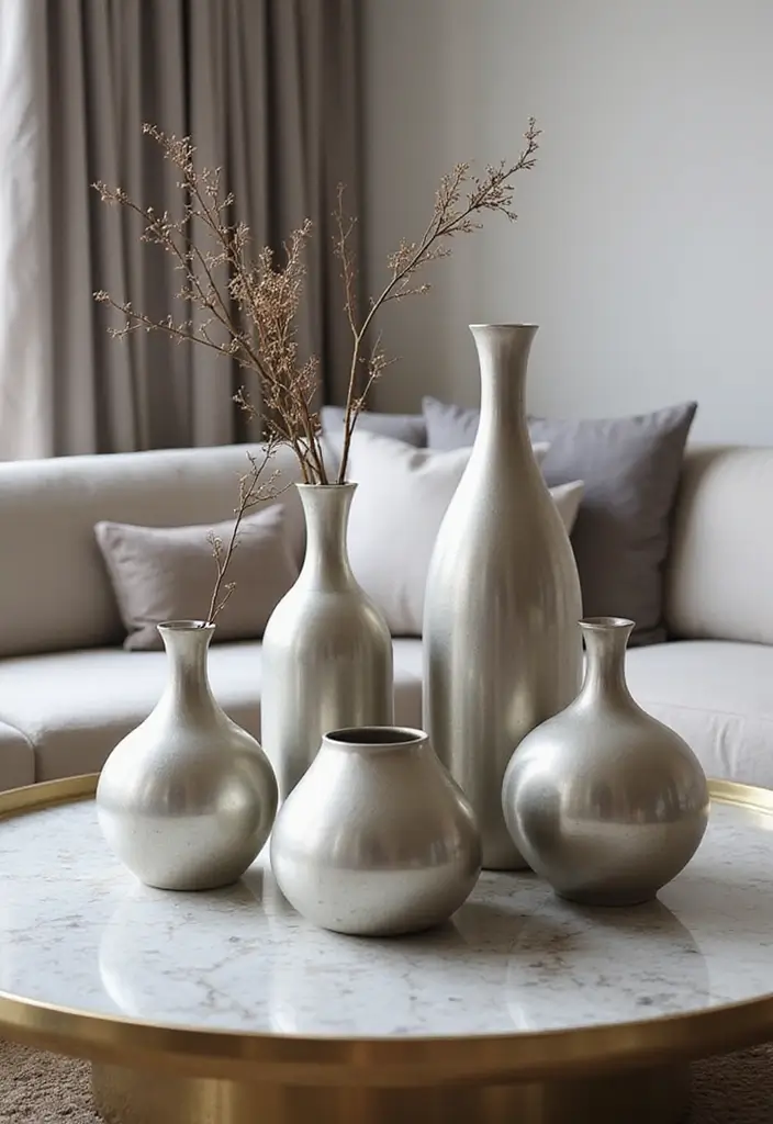 25 Mid-20th Century Ceramic Decor Ideas With Timeless Style 15 25 Mid-20th Century Ceramic Decor Ideas With Timeless Style - 7. Elegant Mirrored Vases