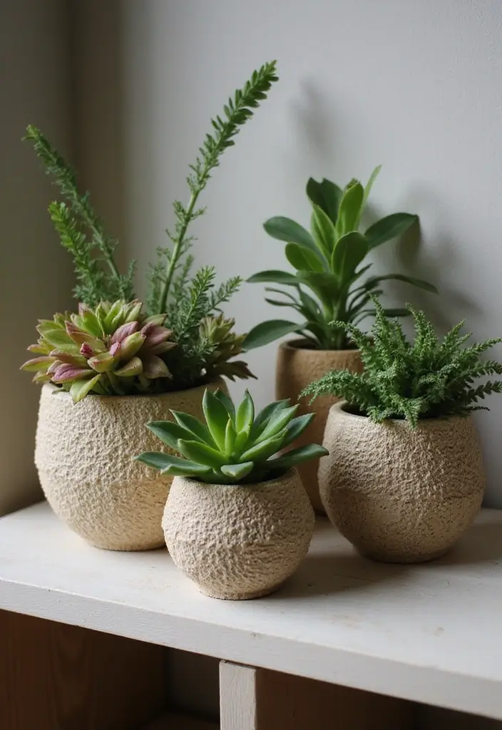 25 Mid-20th Century Ceramic Decor Ideas With Timeless Style 18 25 Mid-20th Century Ceramic Decor Ideas With Timeless Style - 8. Textured Surface Planters