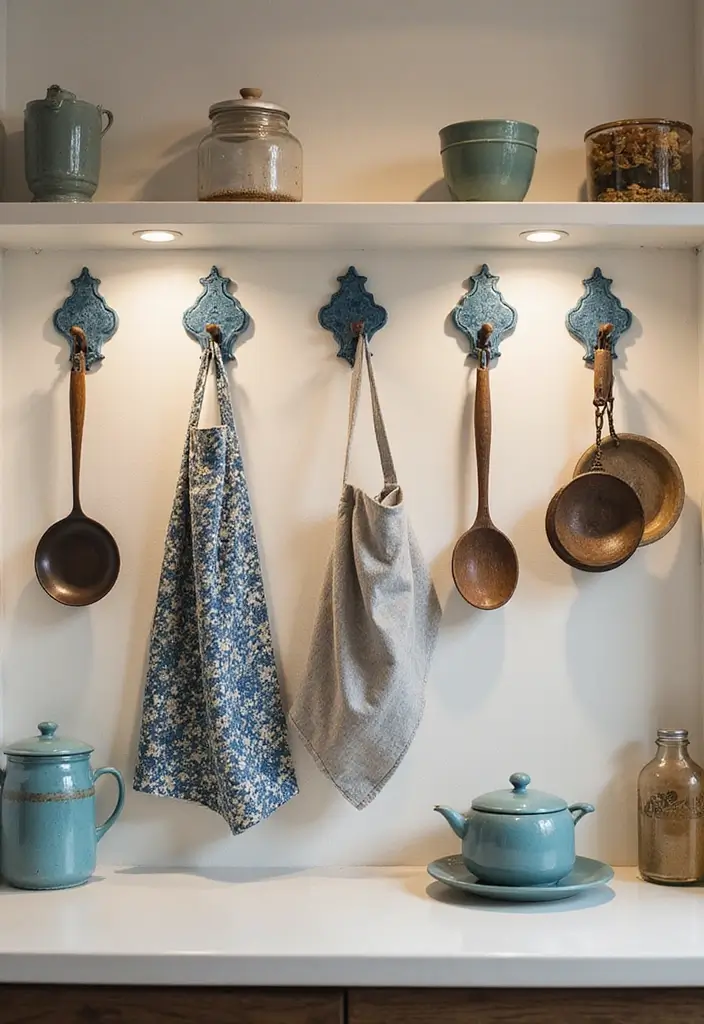 25 Modern Blue Ceramic Decor Ideas For Bright Interiors - 13. Decorative Blue Ceramic Wall Hooks