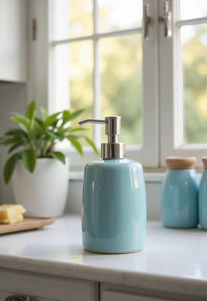 25 Modern Blue Ceramic Decor Ideas For Bright Interiors - 16. Blue Ceramic Soap Dispenser