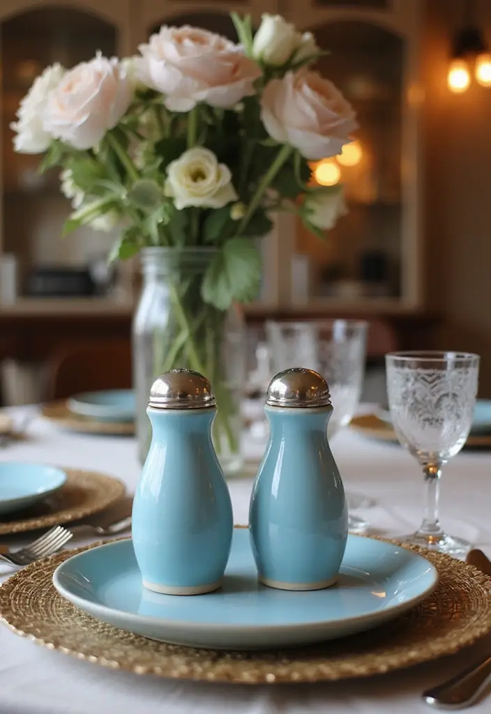 25 Modern Blue Ceramic Decor Ideas For Bright Interiors - 22. Blue Ceramic Salt and Pepper Shakers