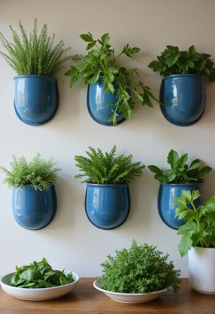 25 Modern Blue Ceramic Decor Ideas For Bright Interiors - 23. Blue Ceramic Wall Planters