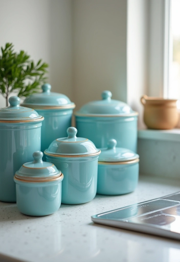 25 Modern Blue Ceramic Decor Ideas For Bright Interiors - 4. Blue Ceramic Storage Containers