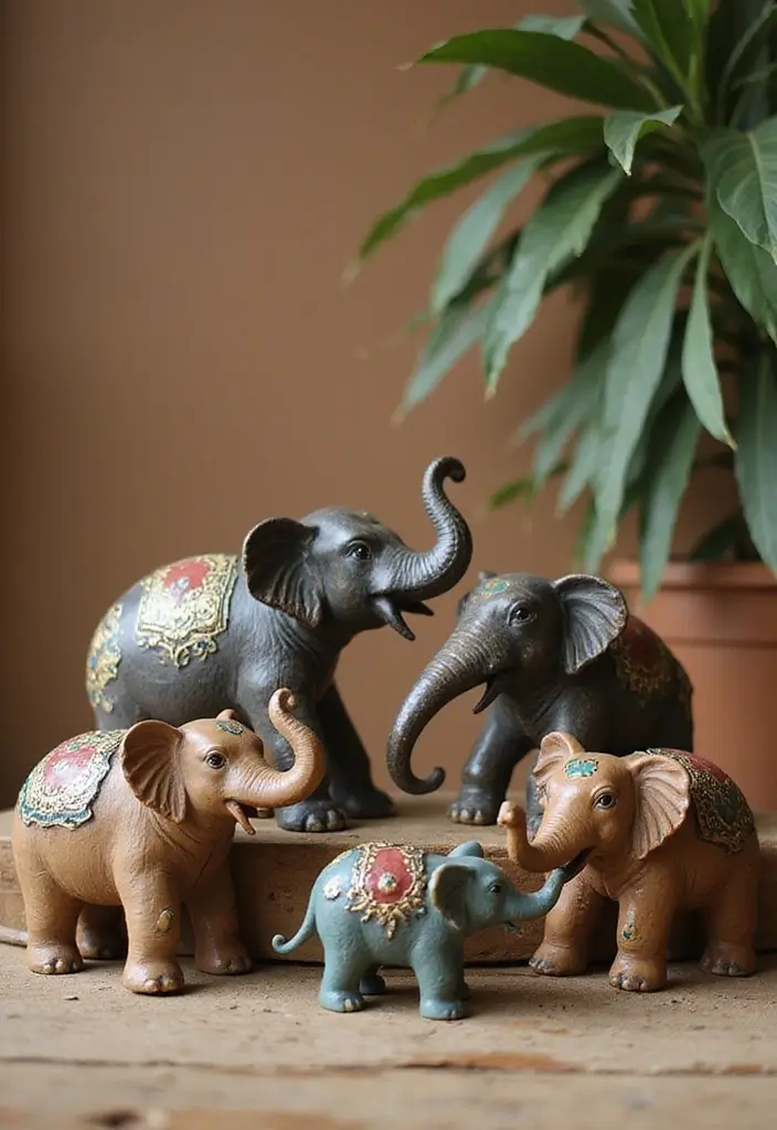 25 Vintage Ceramic Elephant Decor Ideas With Exotic Beauty - 19. Cultural Treasures