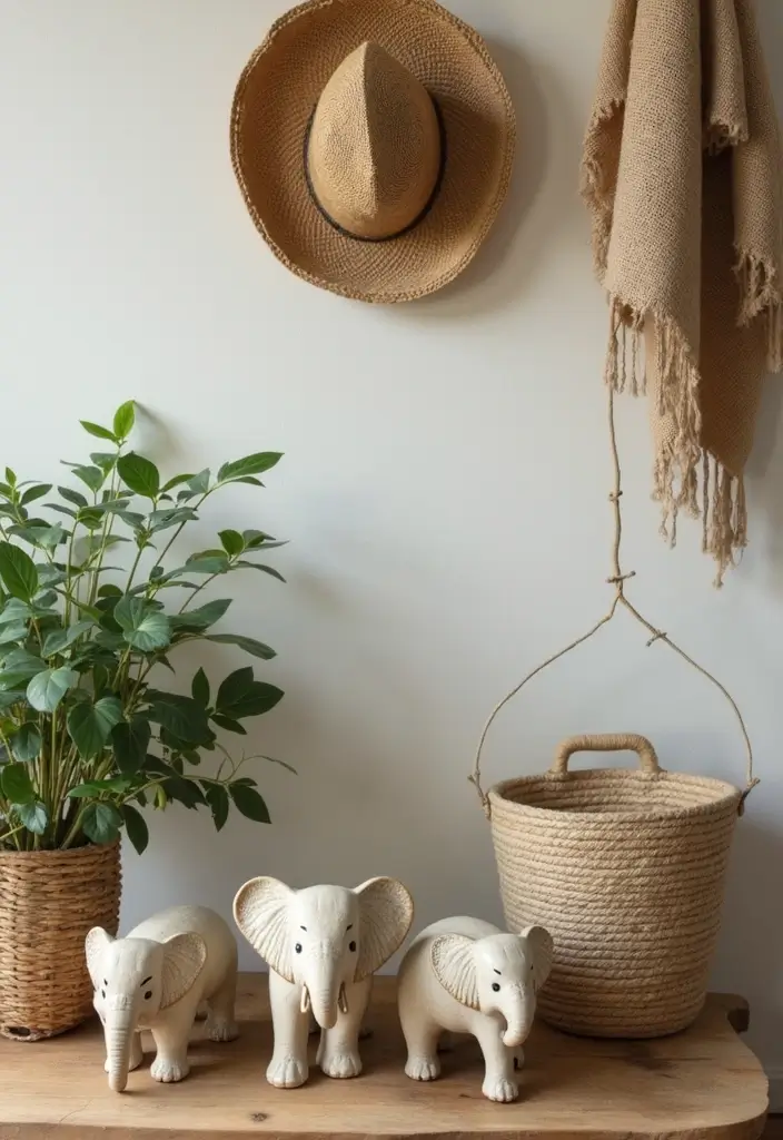 25 Vintage Ceramic Elephant Decor Ideas With Exotic Beauty - 25. Eco-Friendly Decor