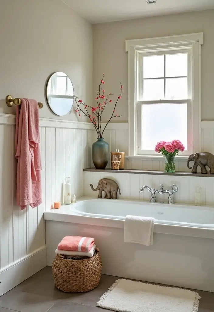 25 Vintage Ceramic Elephant Decor Ideas With Exotic Beauty - 9. Bathroom Accents