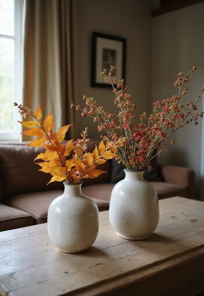 25 Vintage Ceramic Vase Decor Ideas With Antique Appeal - 10. Seasonal Updates