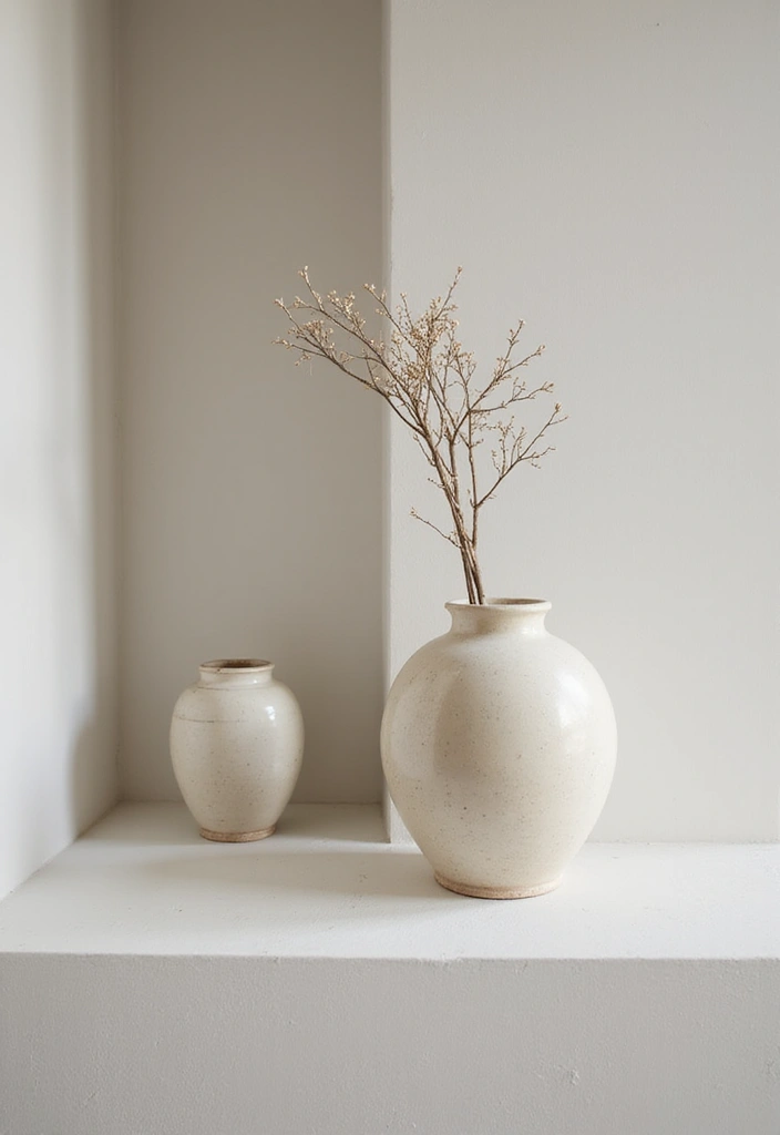 25 Vintage Ceramic Vase Decor Ideas With Antique Appeal - 11. Minimalist Approach