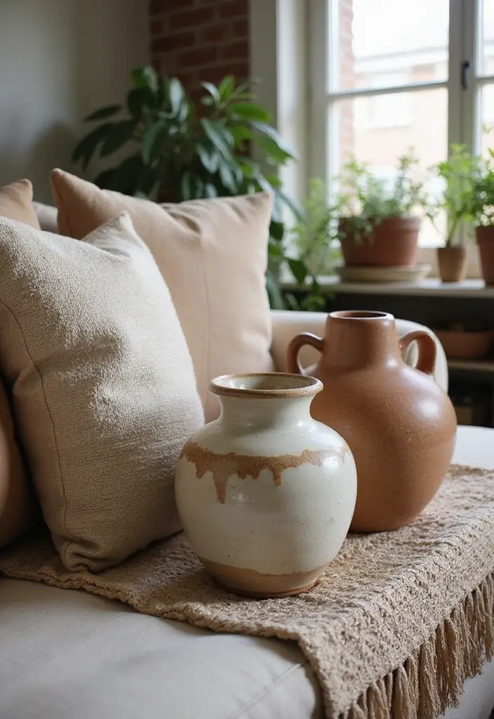25 Vintage Ceramic Vase Decor Ideas With Antique Appeal - 15. Bohemian Layering