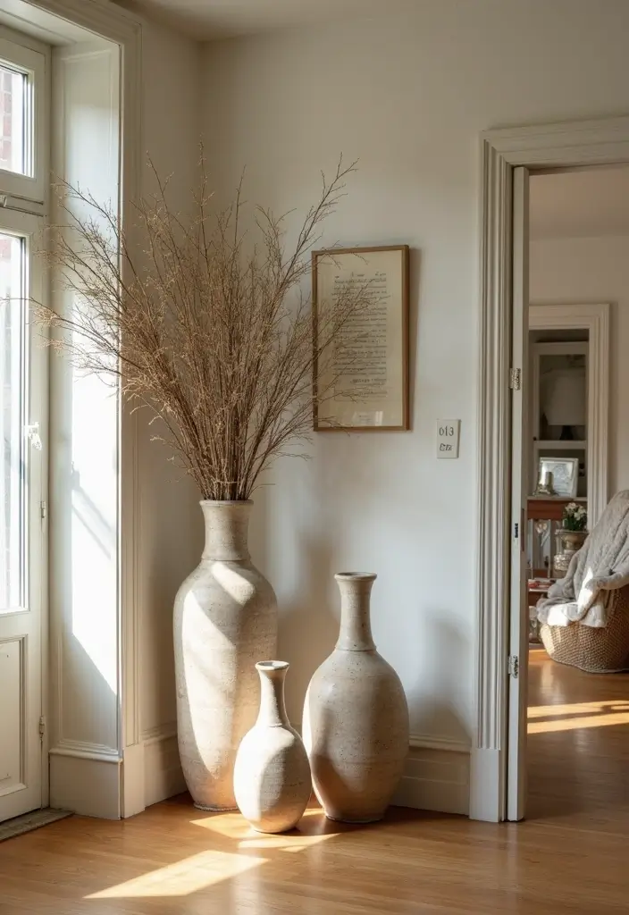 25 Vintage Ceramic Vase Decor Ideas With Antique Appeal - 21. Transitional Spaces
