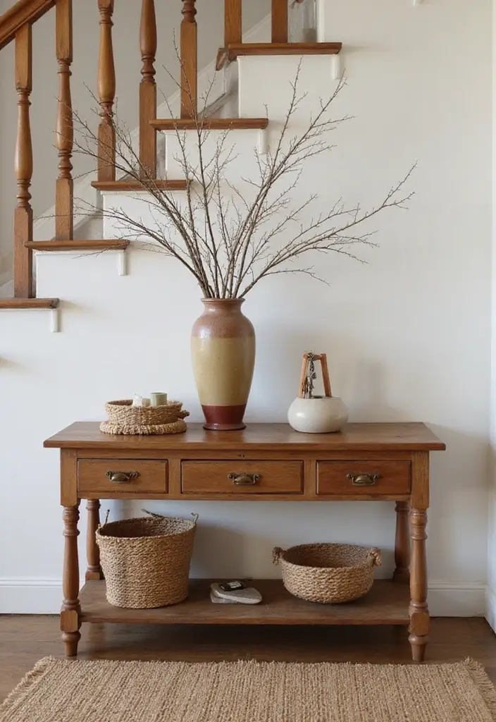 25 Vintage Ceramic Vase Decor Ideas With Antique Appeal - 4. Entryway Charm