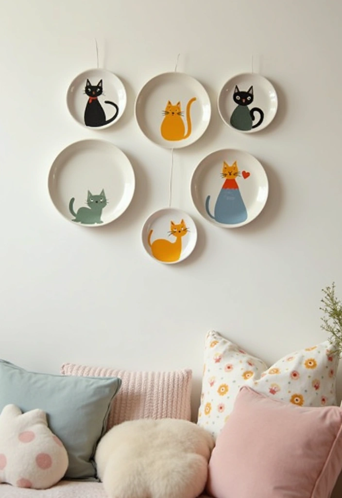 26 Ceramic Cat Plate Decor Ideas For Feline Fans 1 26 Ceramic Cat Plate Decor Ideas For Feline Fans - 1. Whimsical Wall Art Gallery