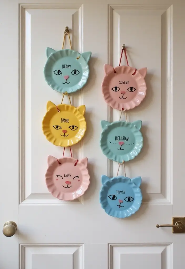 26 Ceramic Cat Plate Decor Ideas For Feline Fans 62 26 Ceramic Cat Plate Decor Ideas For Feline Fans - 14. Cat Plate Door Hangers