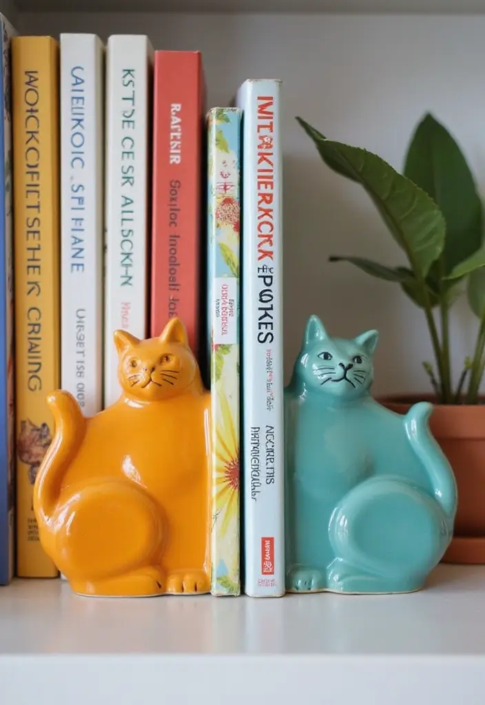 26 Ceramic Cat Plate Decor Ideas For Feline Fans 71 26 Ceramic Cat Plate Decor Ideas For Feline Fans - 17. Cat Plate Bookends