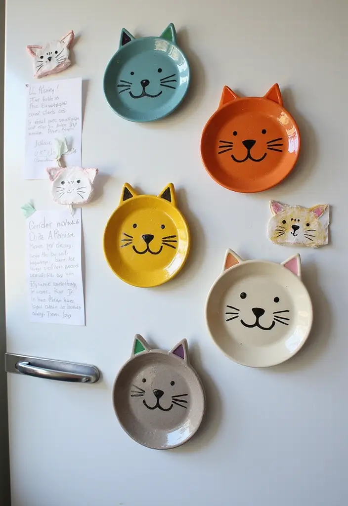 26 Ceramic Cat Plate Decor Ideas For Feline Fans 79 26 Ceramic Cat Plate Decor Ideas For Feline Fans - 19. Cat Plate Refrigerator Magnets