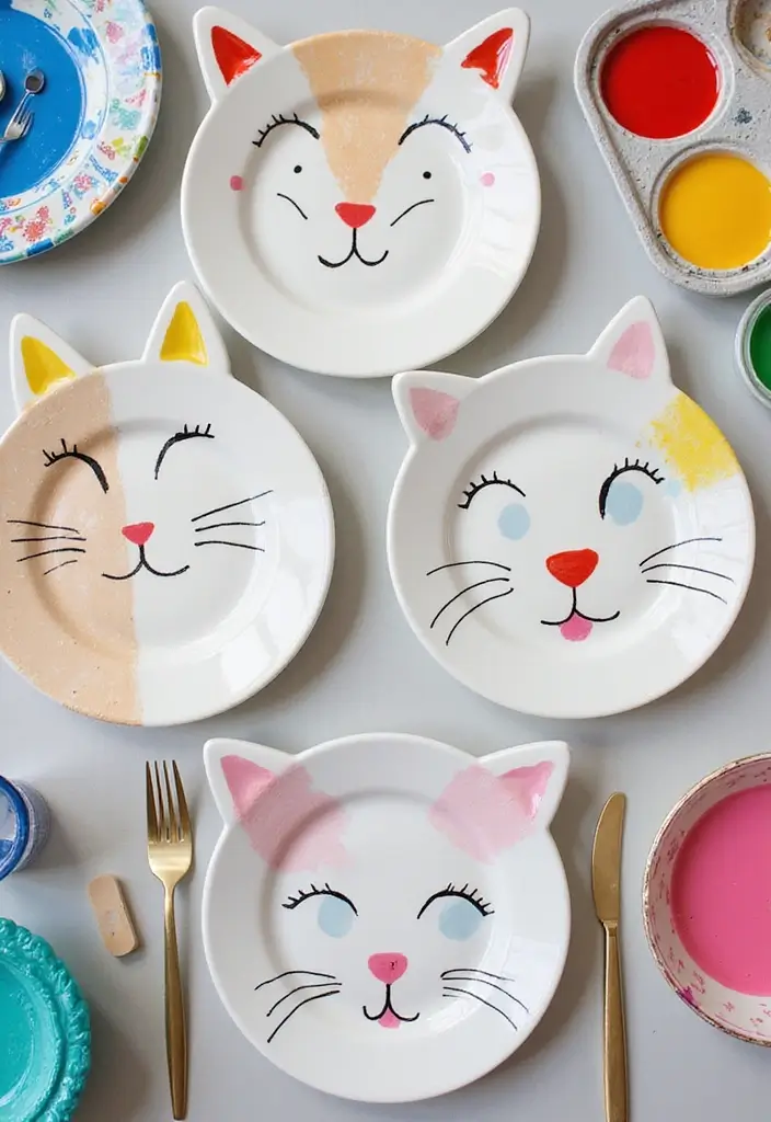26 Ceramic Cat Plate Decor Ideas For Feline Fans 83 26 Ceramic Cat Plate Decor Ideas For Feline Fans - 21. Cat Plate Craft Station