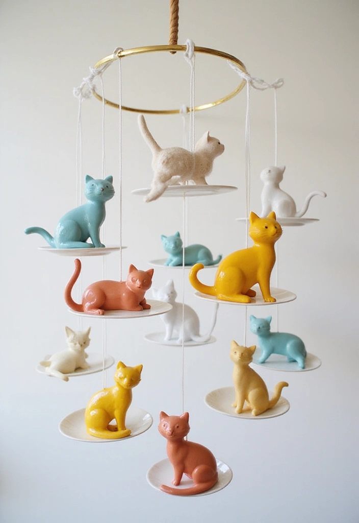 26 Ceramic Cat Plate Decor Ideas For Feline Fans 100 26 Ceramic Cat Plate Decor Ideas For Feline Fans - 26. Cat Plate Mobile Art
